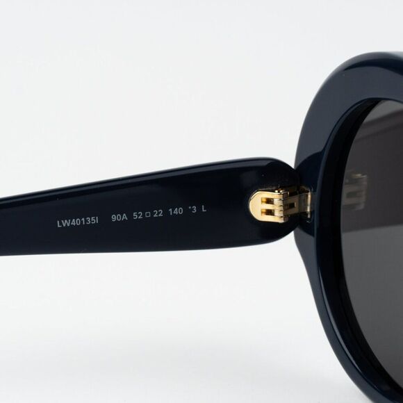 Loewe LW40135I SLIM 90A BRAND NEW Sunglasses Shiny Blue Smoke Round Women - Picture 7 of 8